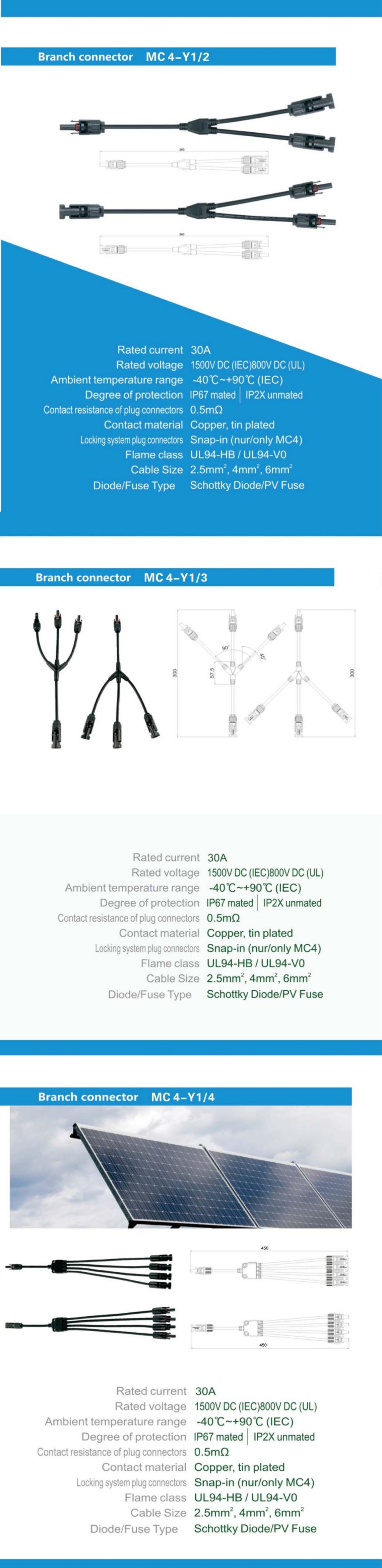 Conector MC4 tipo Y