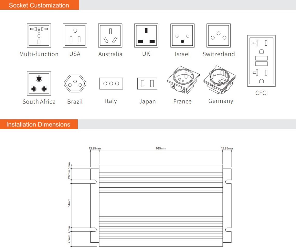 Inverter d'onda sinusoidale pura cù caricatore Inverter di putenza DC/AC intelligente