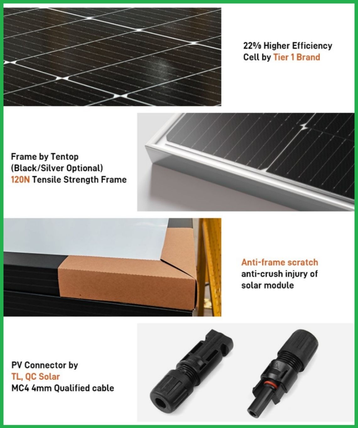 monocrystalline سلکان PERC ماڈیولز