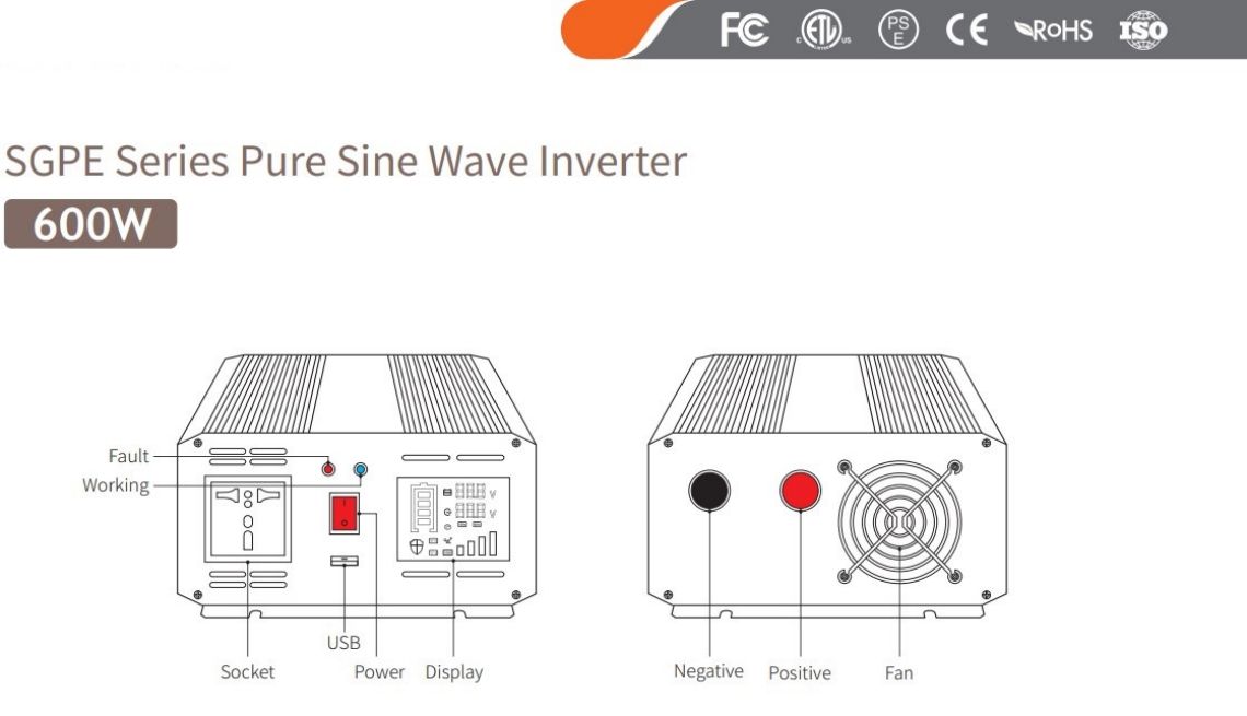 Ntshiab sine yoj inverter nrog charger Intelligent DC / AC zog inverter