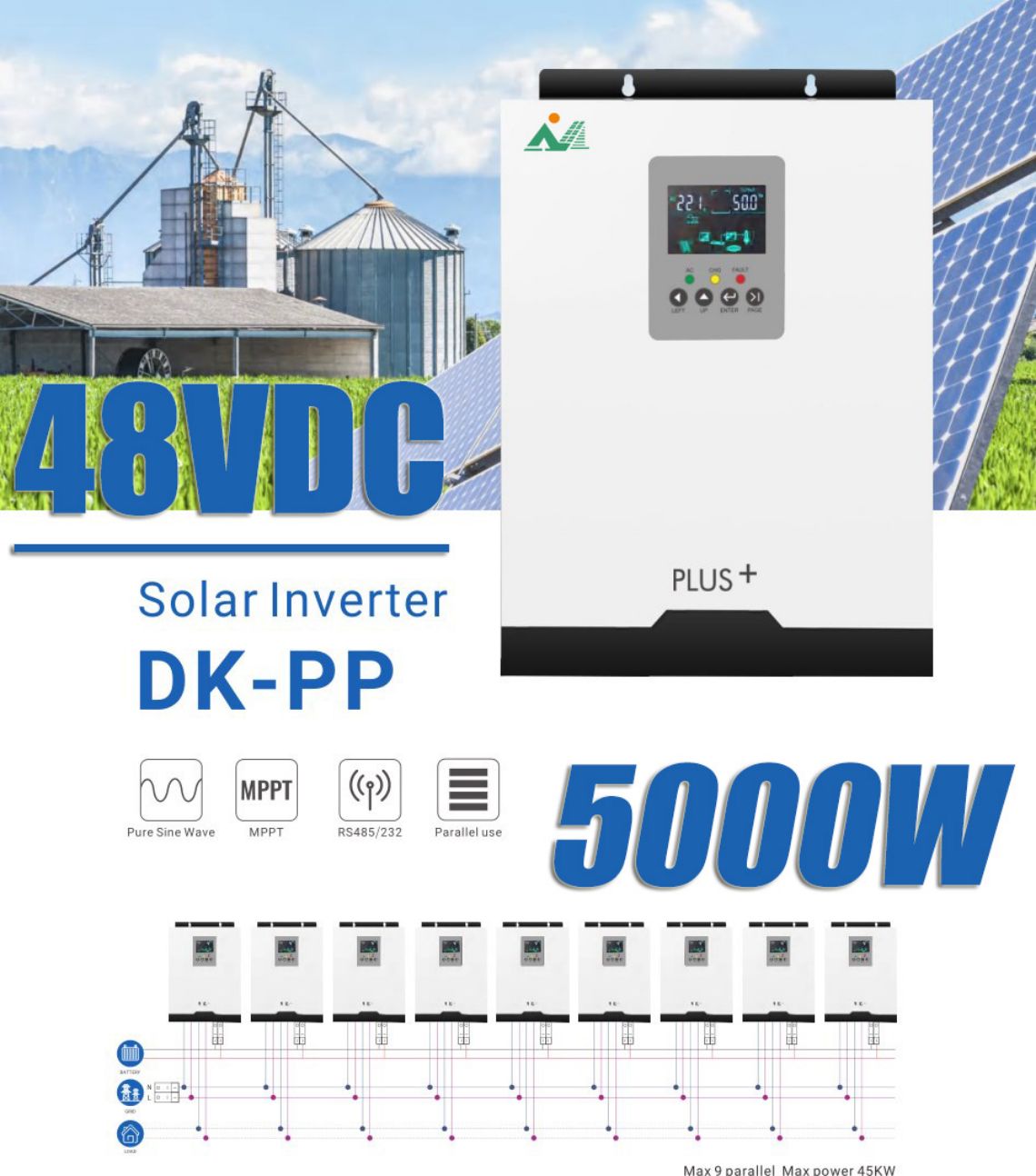 Hybrid inverter solar power inverter