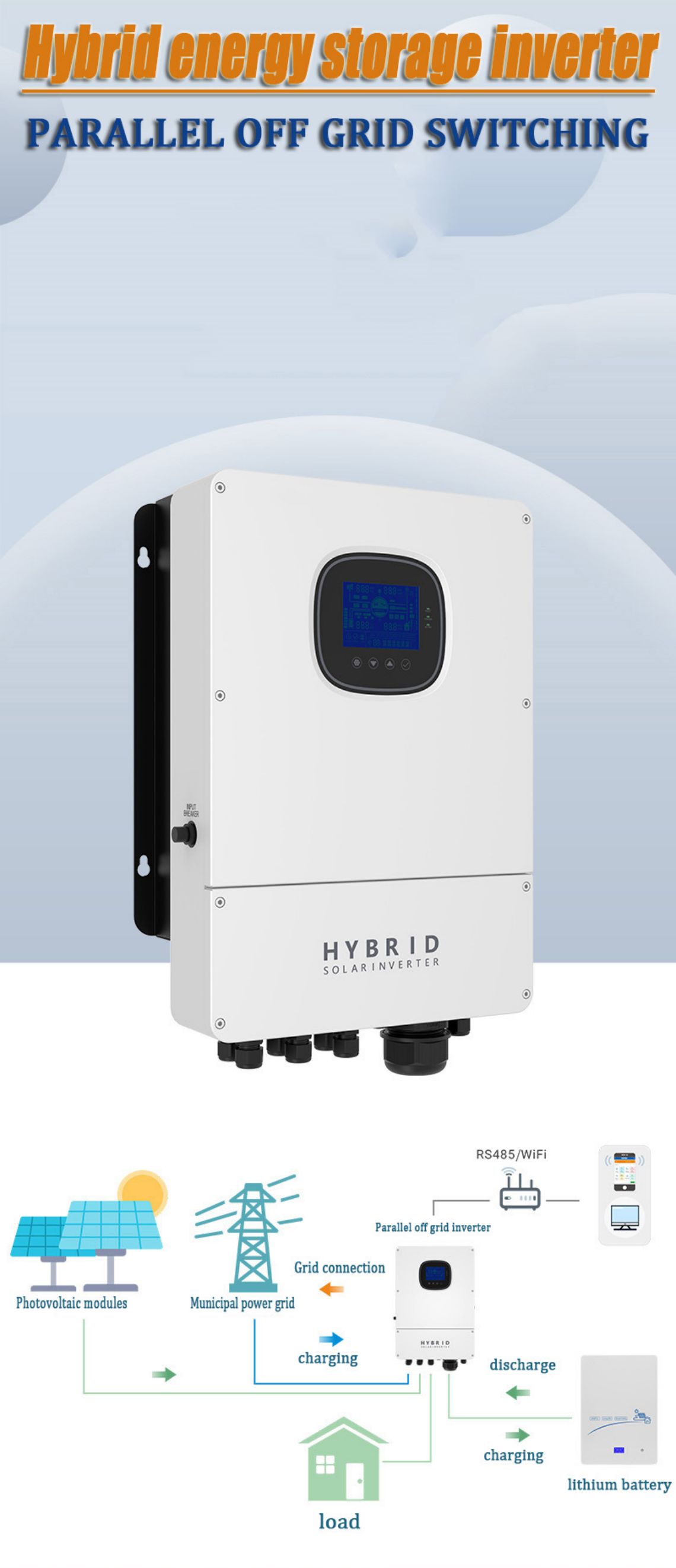 Hybrid inverter solar power inverter