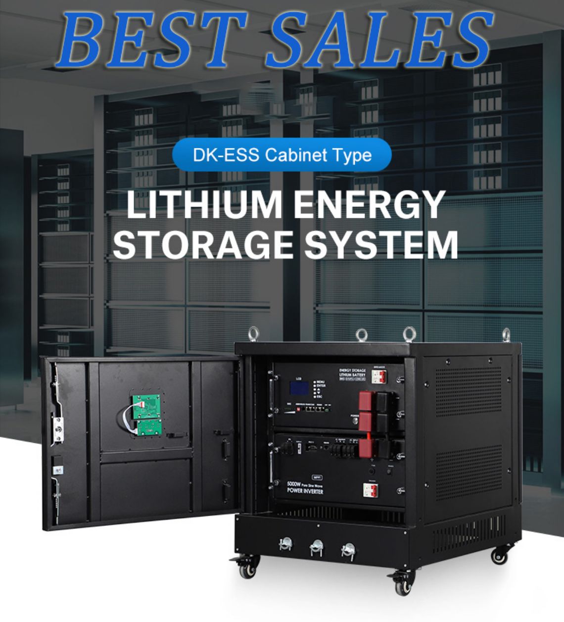 Batería de litio de almacenamento de enerxía en rack/gabinete