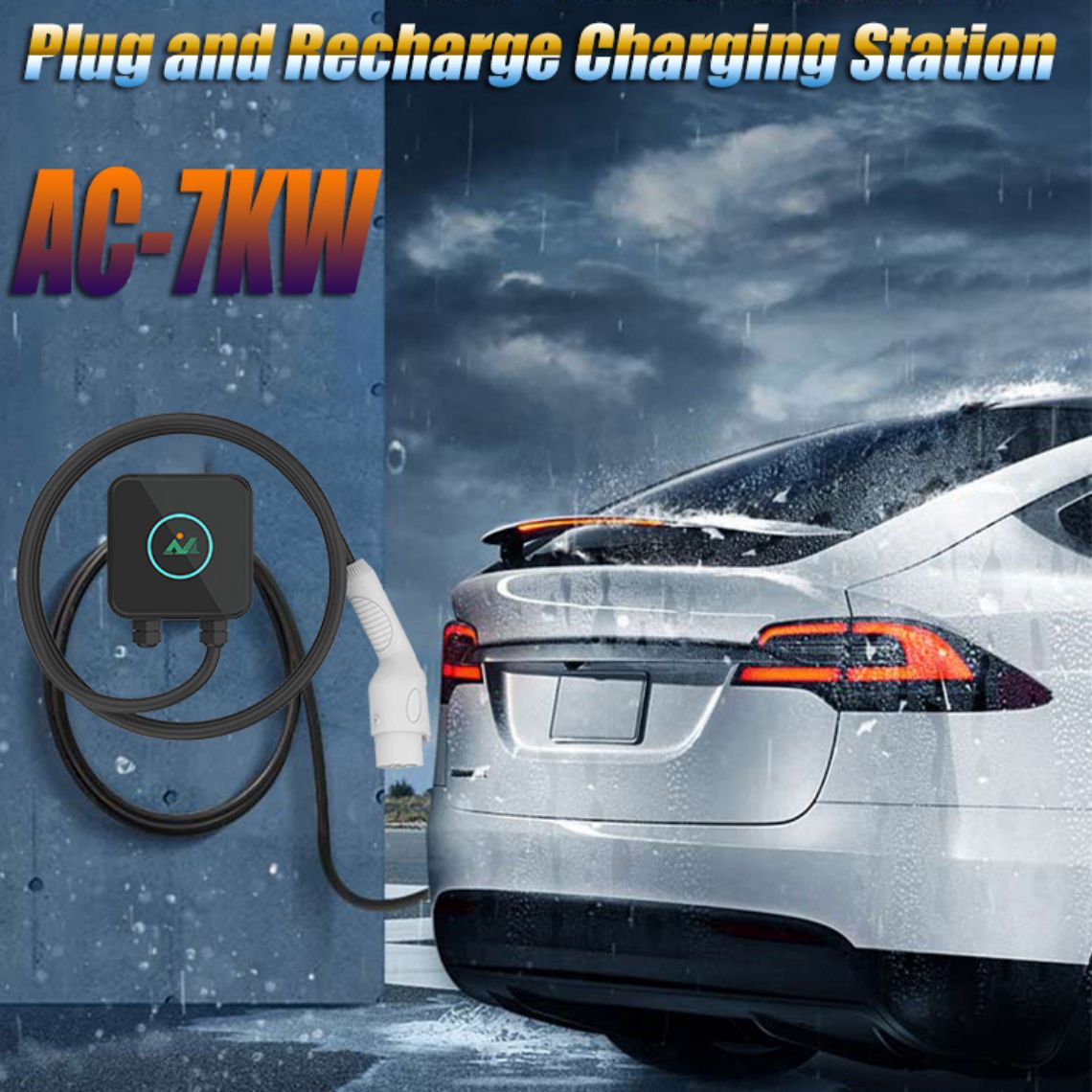 สถานีชาร์จ EV Plug and charge สถานีชาร์จ EV แบบติดผนัง