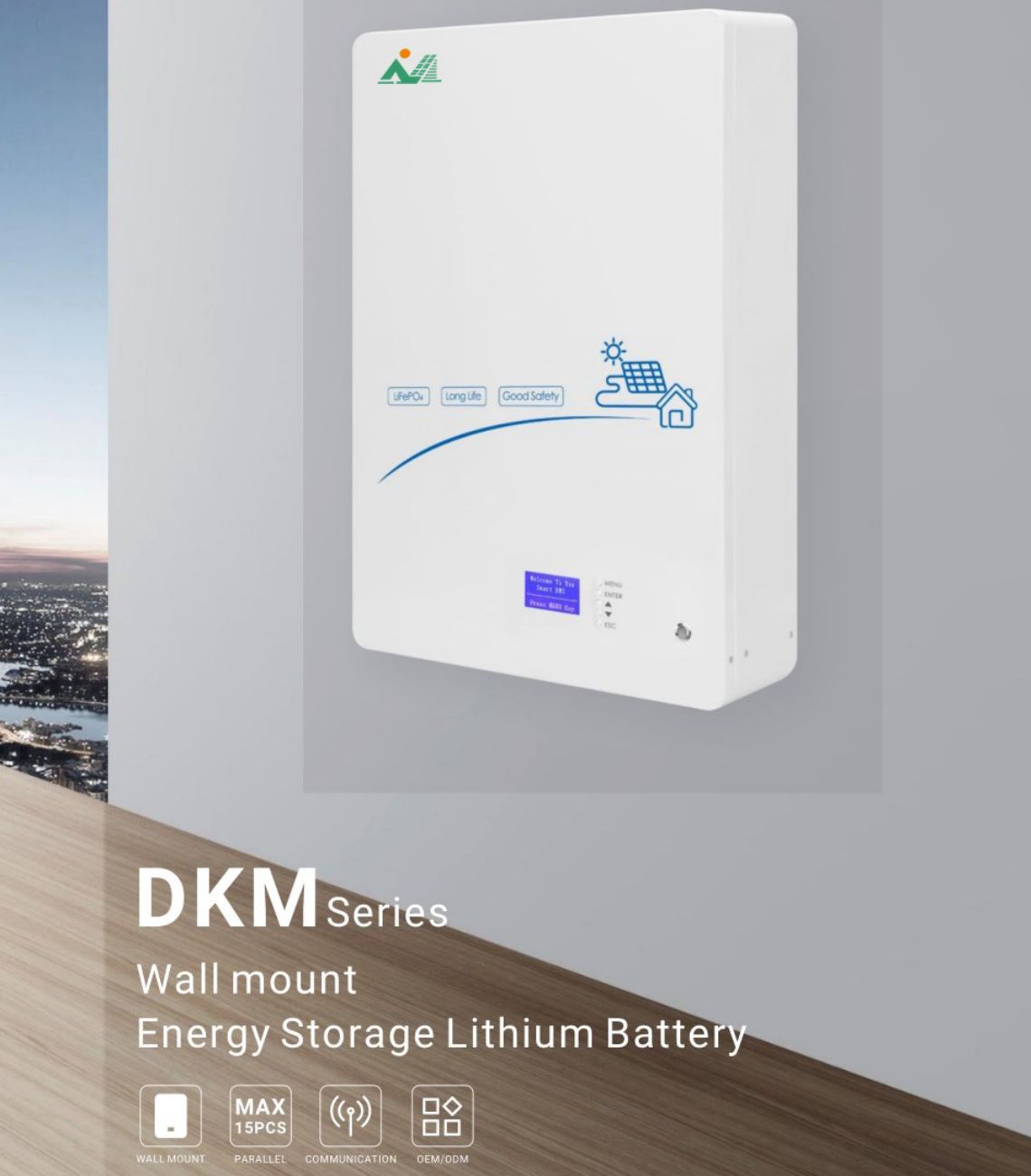 Wall mounted lithium enerzjy opslach batterij