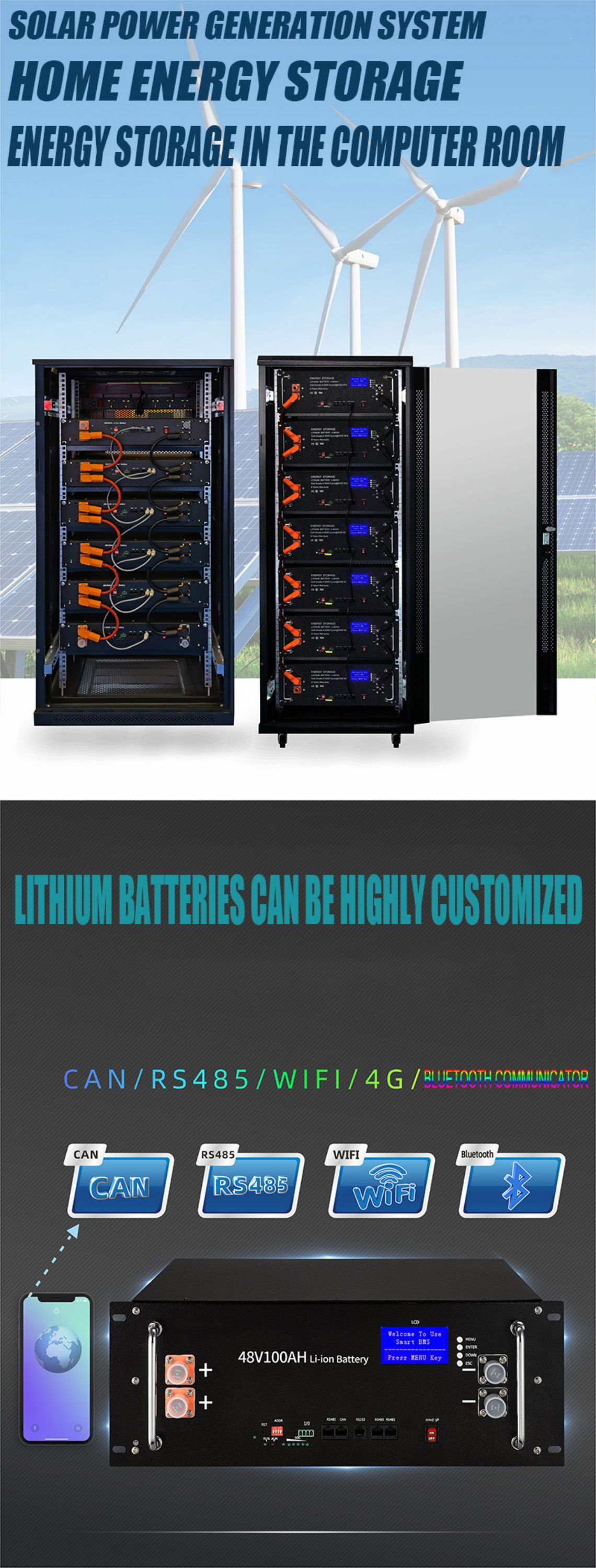 سیستم باتری لیتیومی ذخیره انرژی با ولتاژ بالا