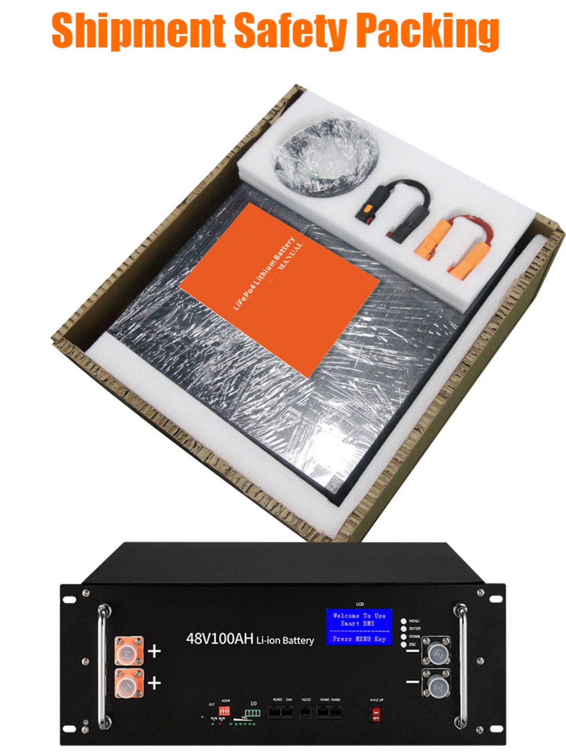 rack-mounted lithium iron phosphate energy storage battery