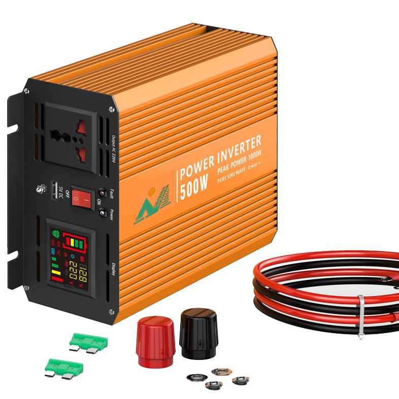 Factory Fast Shipping SGPI-500W 1000W 12/24V Double voltage auto recognize inverter pure sine wave inverter with e display