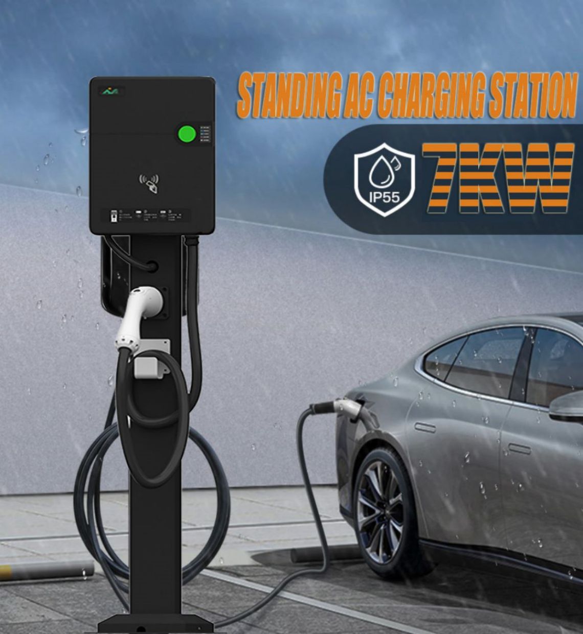 Floor mounted EV Power Station electric car AC fast Charging Stationstanding