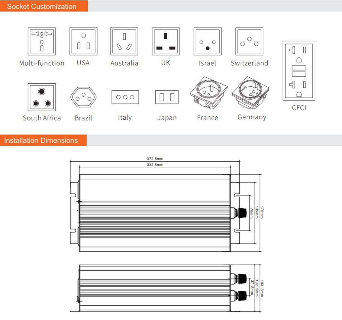 Pure sine wave inverter with charger Modified sine wave inverter