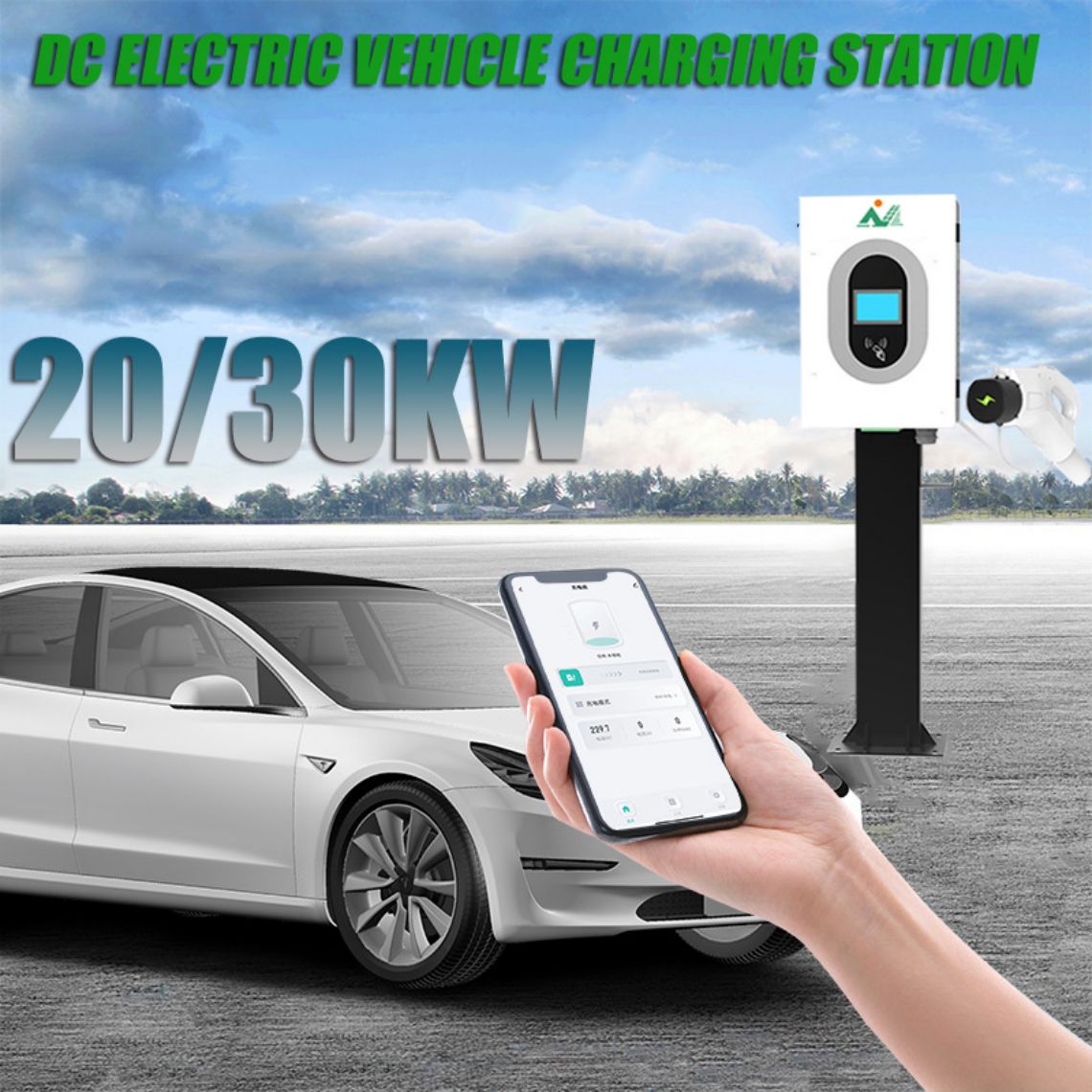 Electric vehicle Pillar type DC fast charging station