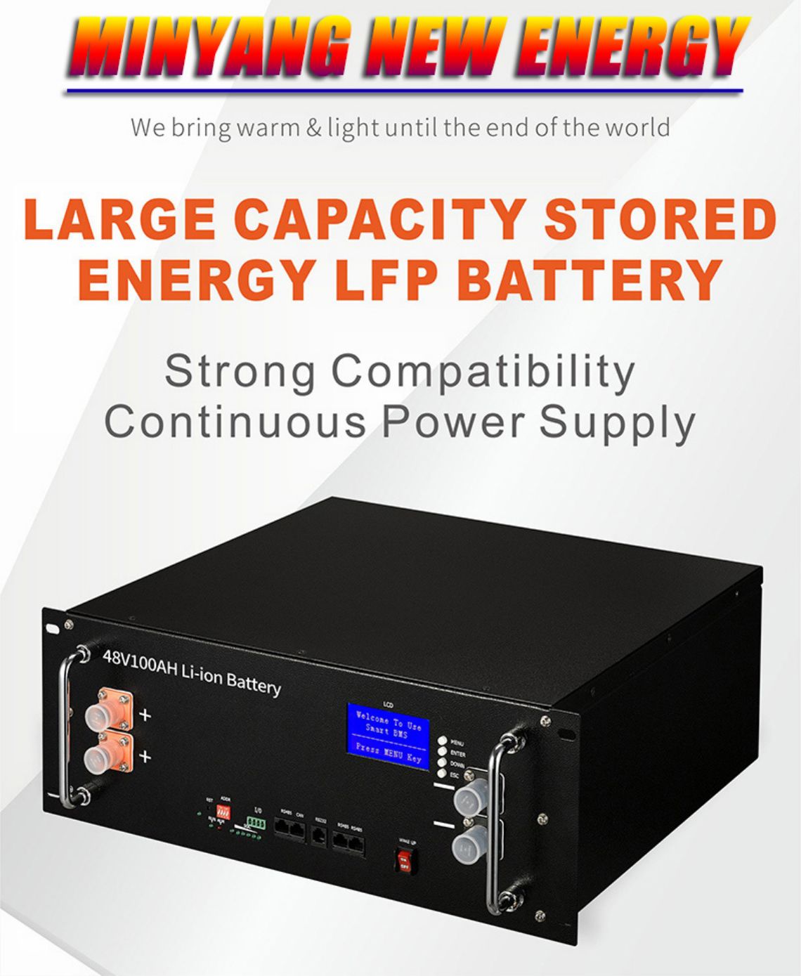 rack-mounted lithium iron phosphate energy storage battery