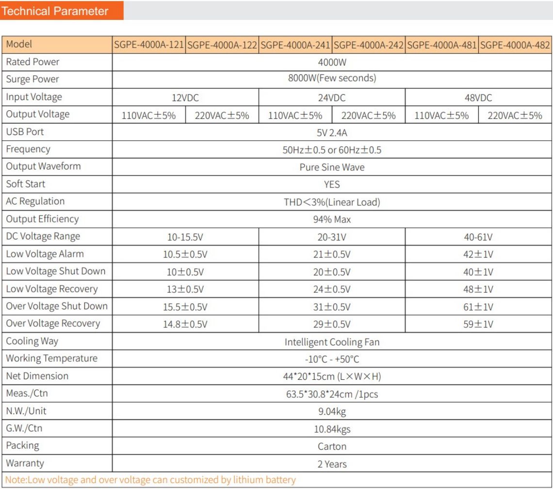  pure sine wave inverter