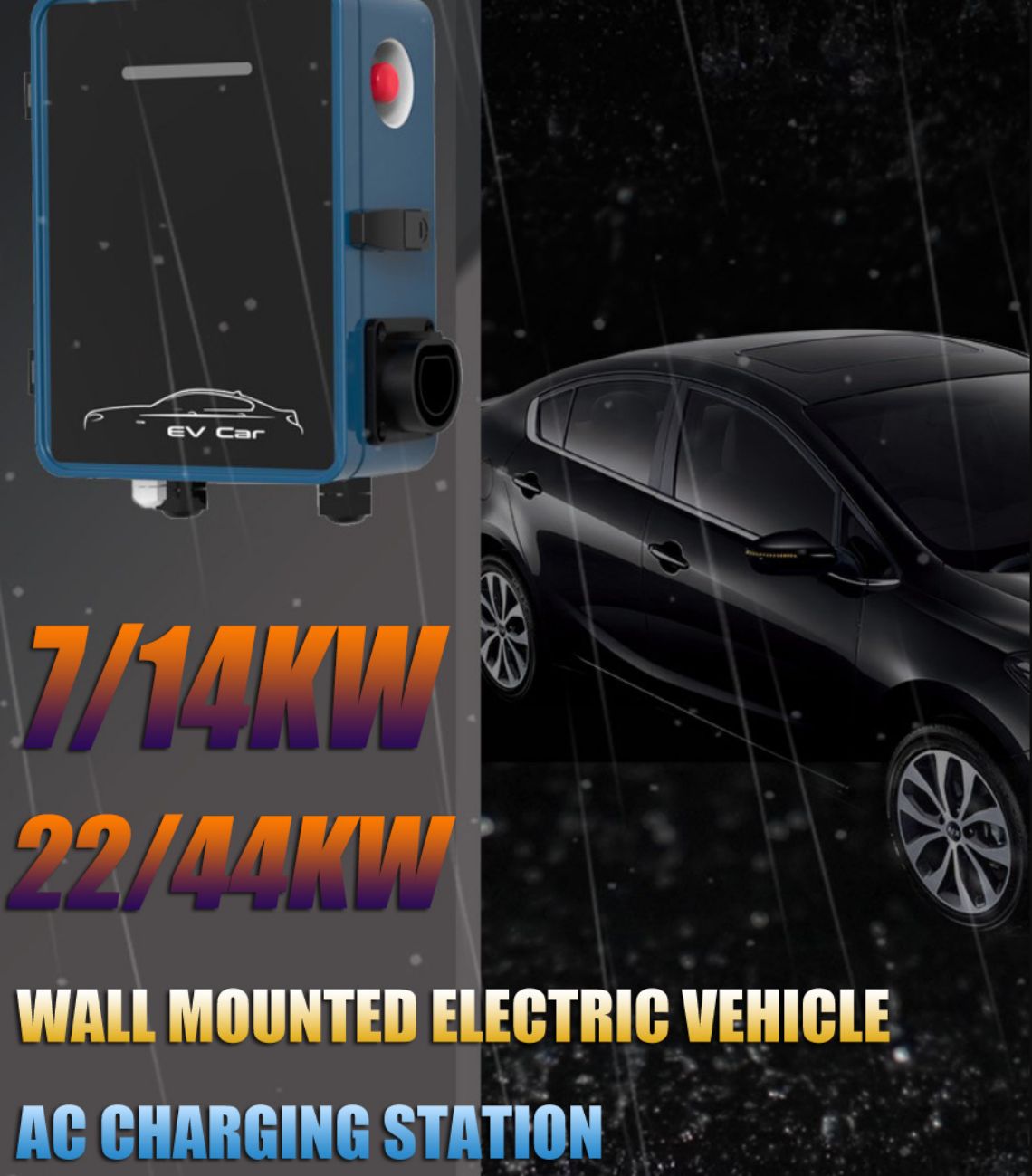 wall mounted electric vehicle AC charging station